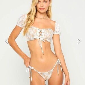 Beach Bunny White Lace Bikini
